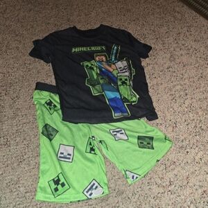 Minecraft Kids Pajama Set - Black and Green